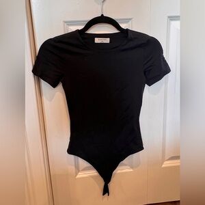 Babaton Black Short Sleeve bodysuit